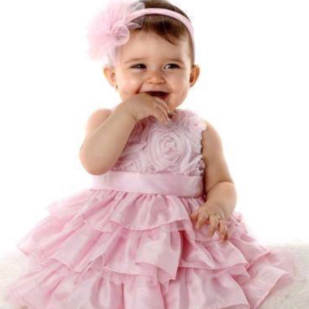Rosette ruffle dress